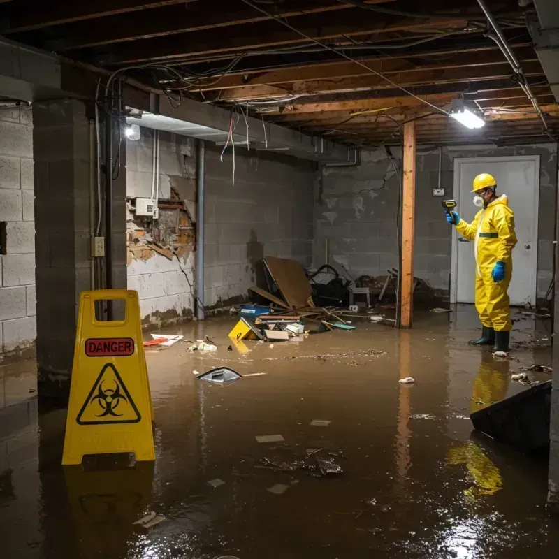 Flooded Basement Electrical Hazard in Clinton, MT Property