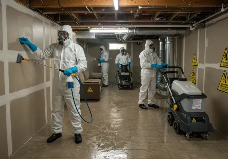 Basement Moisture Removal and Structural Drying process in Clinton, MT